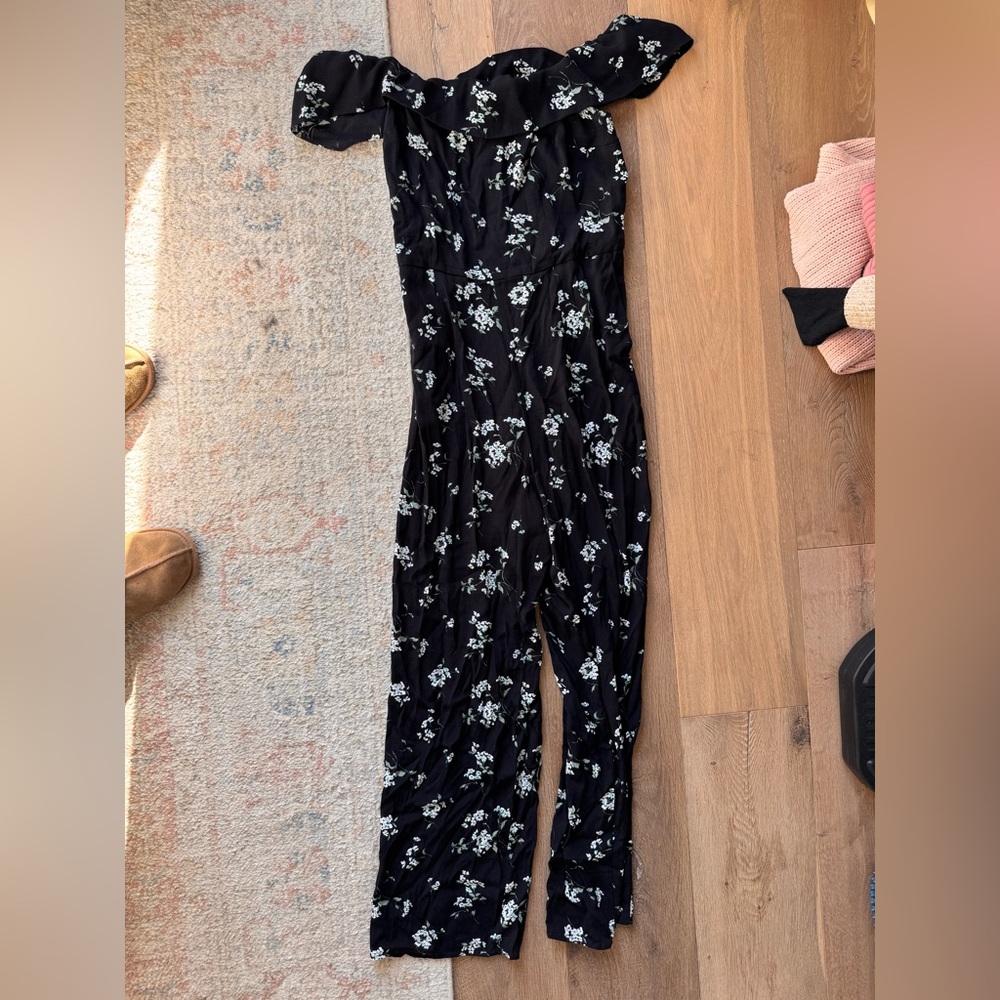 Abercrombie & Fitch Black Floral Jumpsuit